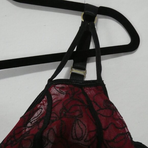 AG - ASHLEY GRAHAM | 40 DDD | Burgundy and Black Lace Accented Bra - Picture 7 of 16
